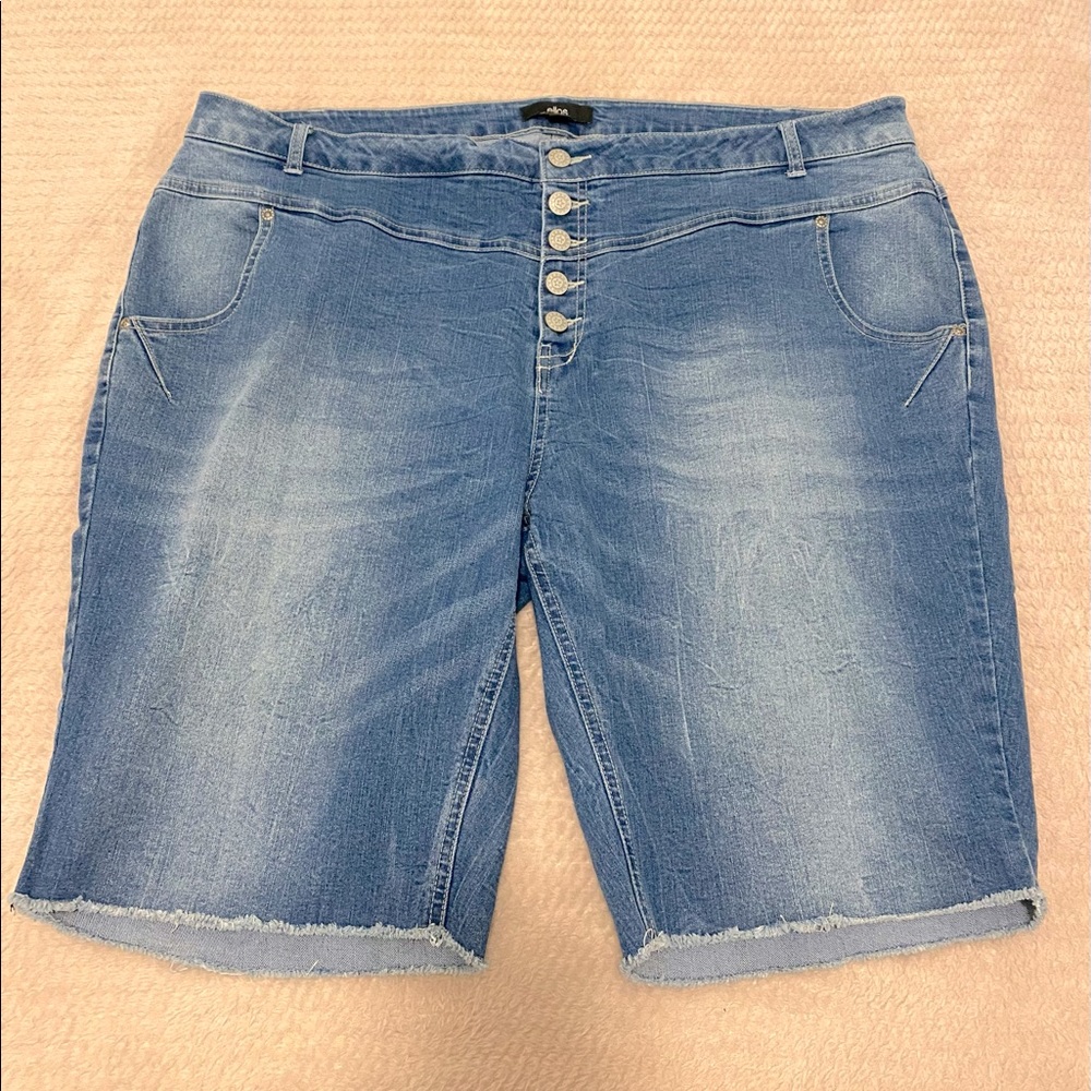 Ellos Stretch Bermuda Jean Shorts 24W